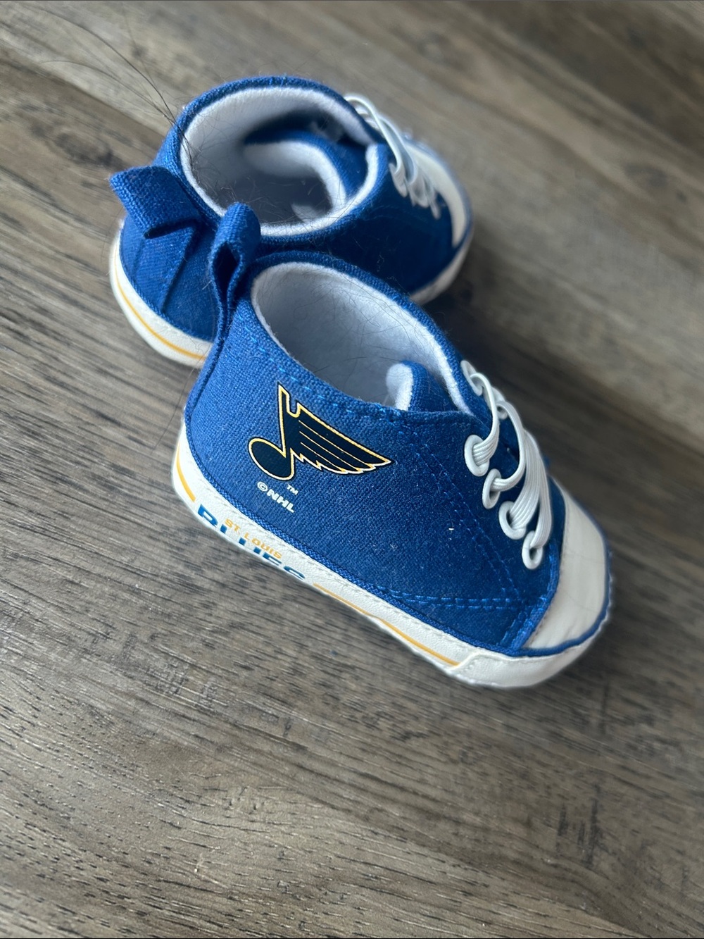 Navy Blue Canvas Baby Walker Shoes with Wing Accent